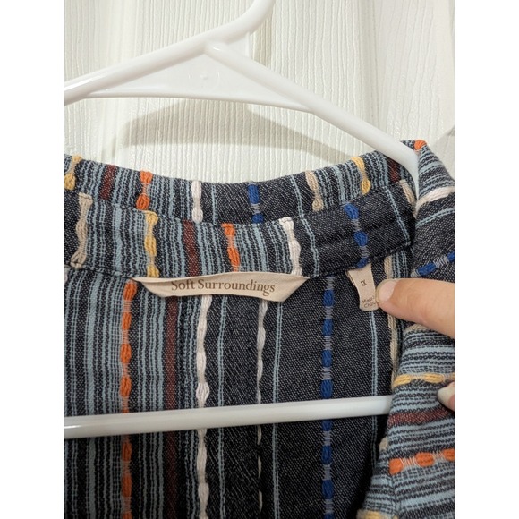 Soft Surroundings, 1X Multi-Color Tunic Button Down Blouse, 100% Cotton, ARTSY - Picture 2 of 6